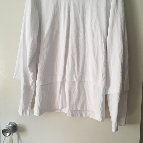 COMME DES GARCONS White Cotton Tiered L/S Tee Size X - Picture 6 of 7